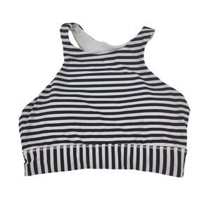 Athleta Striped Racerback Athletic Removable Pads Sports Bra Size Small